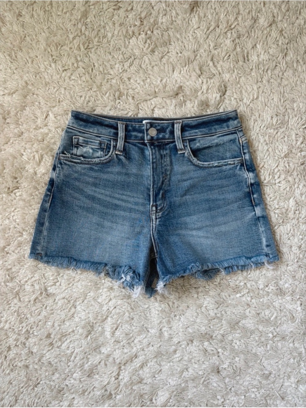 Vervet By Flying Monkey High Rise Raw Hem Denim Shorts